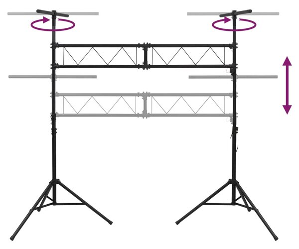 VidaXL Βάση Φωτισμού Μαύρη 338 x 115 x (180-300) εκ. Ατσάλινη