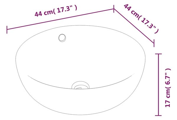 VidaXL Νιπτήρας Στρογγυλός Λευκός 44 x 17 εκ. Κεραμικός