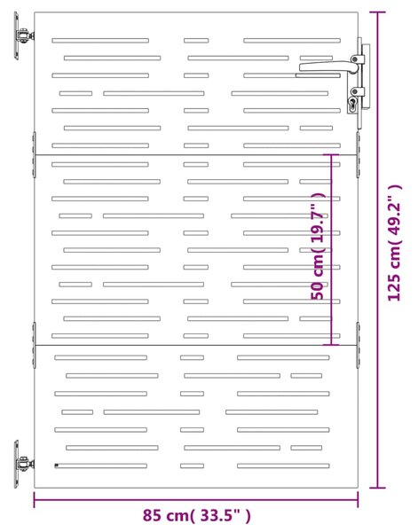 VidaXL Πύλη Κήπου με Τετράγωνο Σχέδιο 85 x 125 εκ. από Ατσάλι Corten