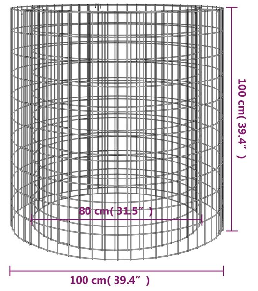 VidaXL Συρματοκιβώτιο Για Τζάκι Ø 100 εκ. από Γαλβανισμένο Σίδερο