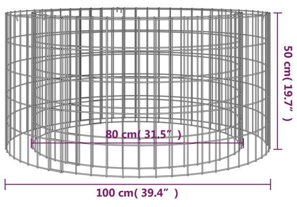 VidaXL Συρματοκιβώτιο Για Τζάκι Ø 100 εκ. από Γαλβανισμένο Σίδερο