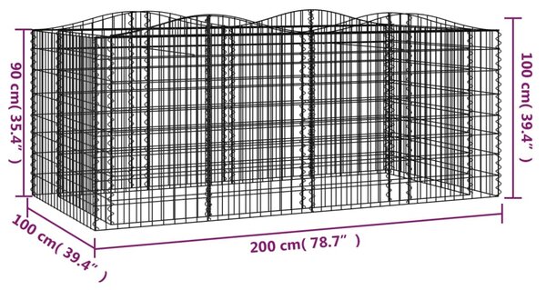 VidaXL Συρματοκιβώτιο Τοξωτό 200x100x100 εκ. από Γαλβανισμένο Σίδερο