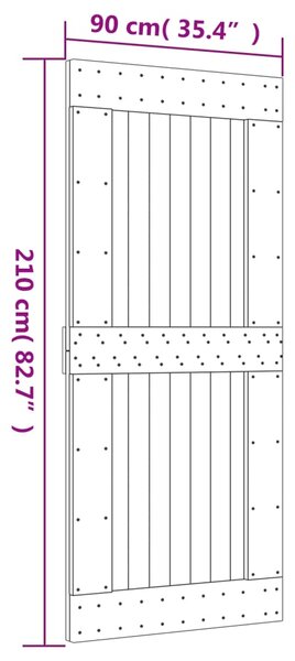 VidaXL Πόρτα NARVIK 90 x 210 εκ. από Μασίφ Ξύλο Πεύκου