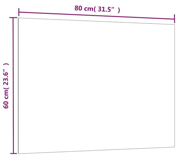 VidaXL Πίνακας Επιτοίχιος Μαγνητικός Μαύρος 80x60 εκ. από Ψημένο Γυαλί