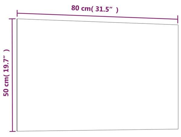 VidaXL Πίνακας Επιτοίχιος Μαγνητικός Μαύρος 80 x 50 εκ. Ψημένο Γυαλί