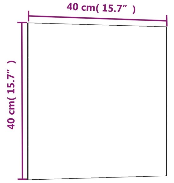 VidaXL Πίνακας Επιτοίχιος Μαγνητικός Μαύρος 40x40 εκ. από Ψημένο Γυαλί