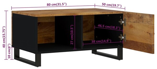 VidaXL Τραπεζάκι Σαλονιού 80x50x40 εκ. Μασίφ Ξύλο Μάνγκο & Επεξ. Ξύλο