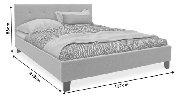 Κρεβάτι διπλό 150x200 cm Mago 9910 Σκούρο Γκρι