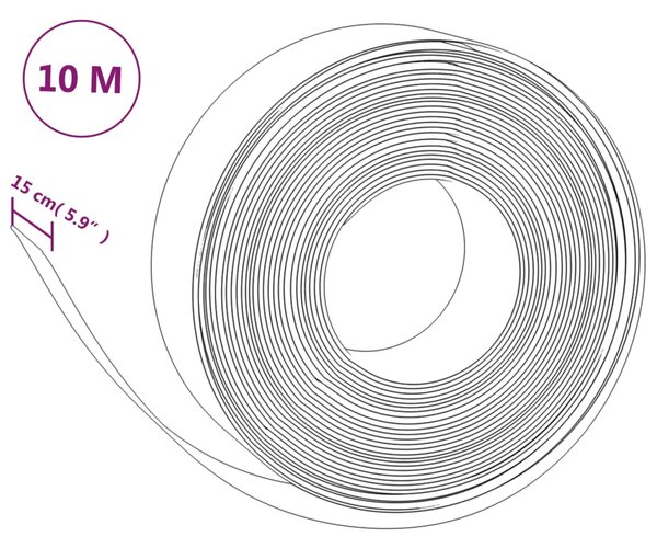 VidaXL Μπορντούρα Κήπου Γκρι 10 μ. 15 εκ. από Πολυαιθυλένιο
