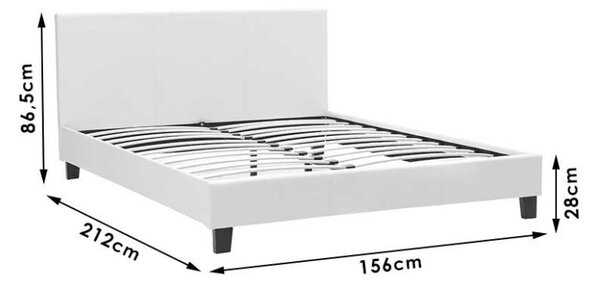 Κρεβάτι διπλό 150x200 cm Nevil 3134 Σκούρο Γκρι