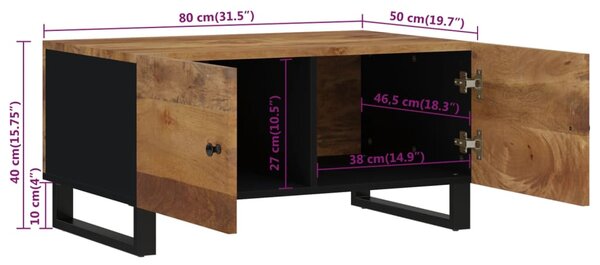 VidaXL Τραπεζάκι Σαλονιού 80x50x40 εκ. Μασίφ Ξύλο Μάνγκο & Επεξ. Ξύλο