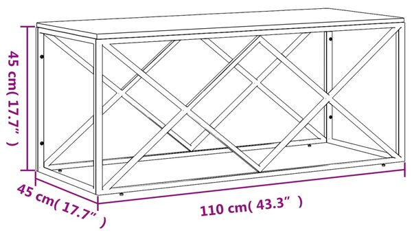 VidaXL Τραπεζάκι Σαλονιού Ανοξείδωτο Ατσάλι & Μασίφ Ανακυκλωμένο Ξύλο