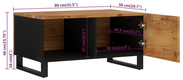 VidaXL Τραπεζάκι Σαλονιού 80x50x40 εκ. Μασίφ Ξύλο Ακακίας & Επεξ. Ξύλο