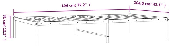 VidaXL Μεταλλικό πλαίσιο κρεβατιού Μαύρο 100x190 cm