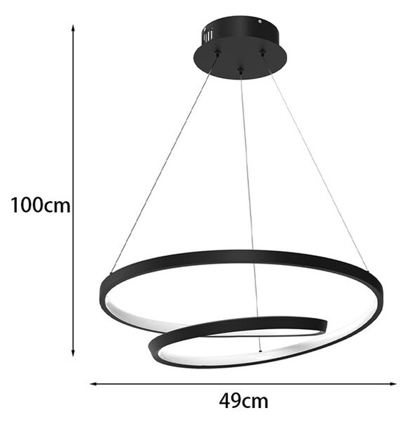 Φωτιστικό οροφής LED Rexon Μαύρο 49x49x12 cm