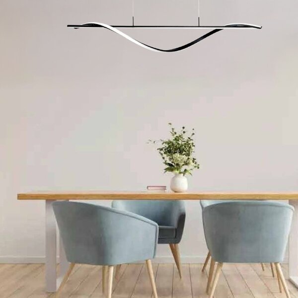 Φωτιστικό οροφής LED, Infinity, Μαύρο, 120x12x150 cm