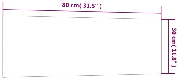 VidaXL Πίνακας Επιτοίχιος Μαγνητικός Λευκός 80 x 30 εκ. Ψημένο Γυαλί