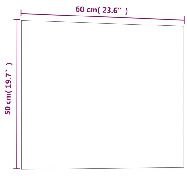 VidaXL Πίνακας Επιτοίχιος Μαγνητικός Μαύρος 60 x 50 εκ. Ψημένο Γυαλί