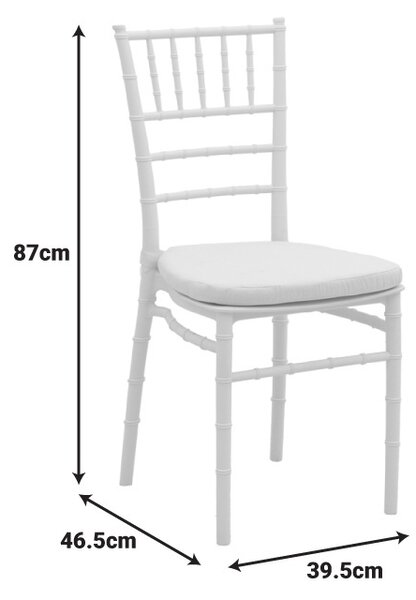 Καρέκλα κήπου Tiffany I, Λευκή, 46.5x39.5x87 cm