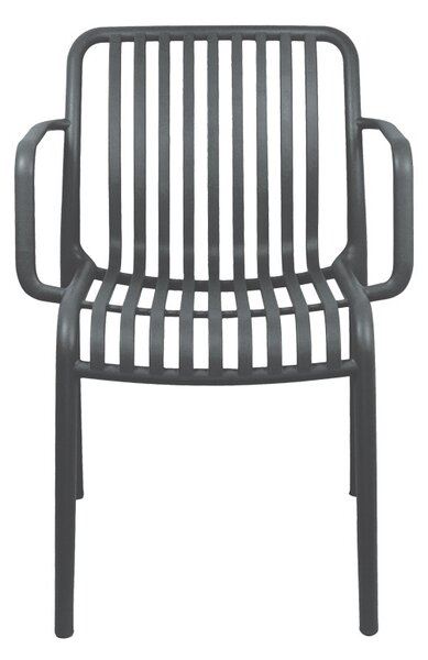 Καρέκλα κήπου Zoi, Ανθρακί, 57.5x54x79 cm