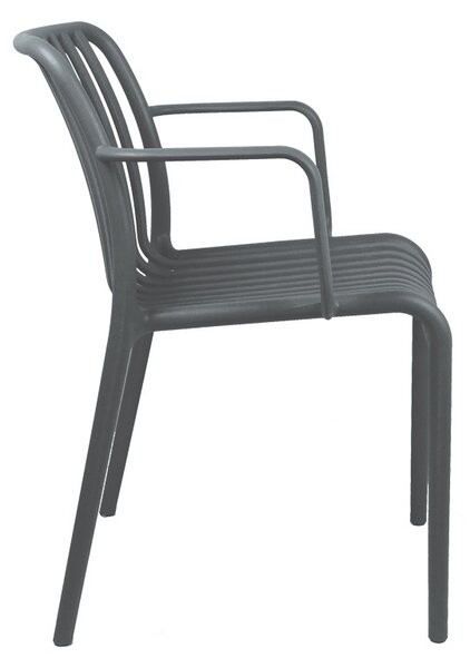 Καρέκλα κήπου Zoi, Ανθρακί, 57.5x54x79 cm
