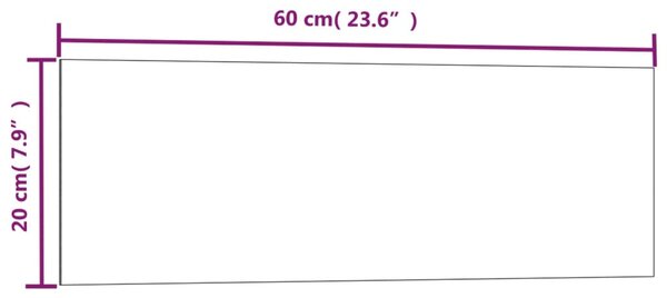 VidaXL Πίνακας Επιτοίχιος Μαγνητικός Λευκός 60x20 εκ. από Ψημένο Γυαλί