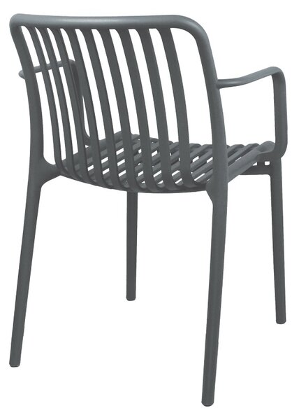 Καρέκλα κήπου Zoi, Ανθρακί, 57.5x54x79 cm