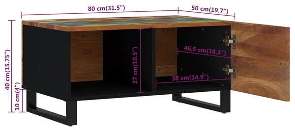 VidaXL Τραπεζάκι Σαλονιού 80x50x40 εκ. Μασίφ Ανακυκλ. & Επεξ. Ξύλο