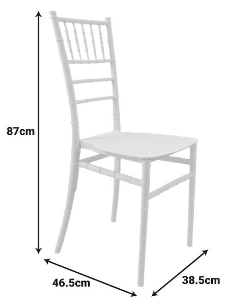 Καρέκλα εκδηλώσεων Tiffany I, Λευκή, 38.5x46.5x87 cm