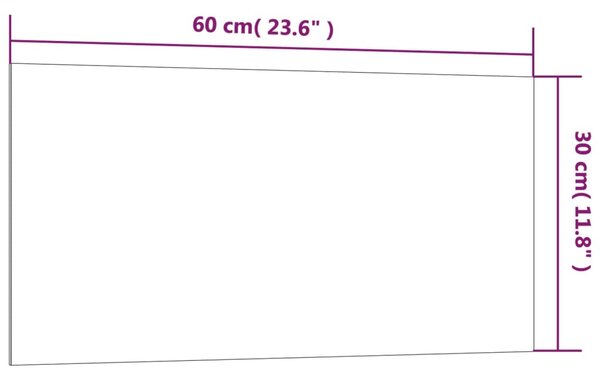 VidaXL Πίνακας Επιτοίχιος Μαγνητικός Λευκός 60 x 30 εκ. Ψημένο Γυαλί