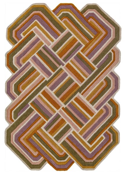 Covor Lattice Shaped Wool Lila 160x230 cm