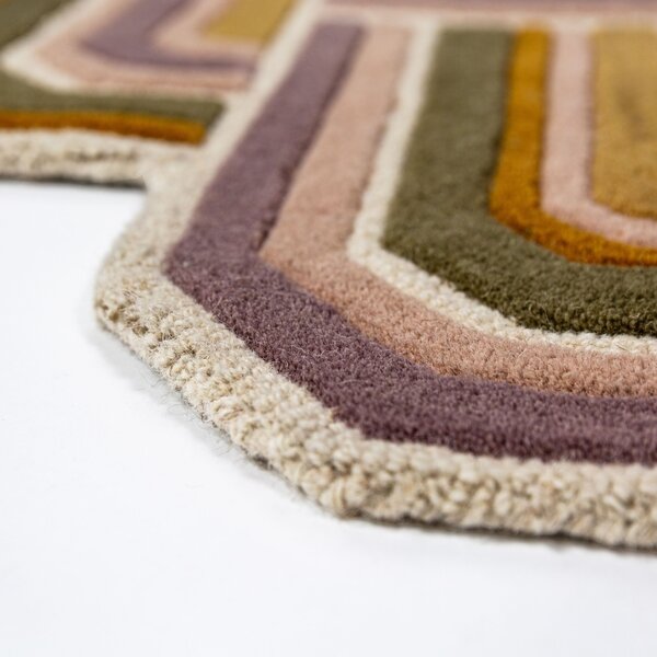 Covor Lattice Shaped Wool Lila 160x230 cm