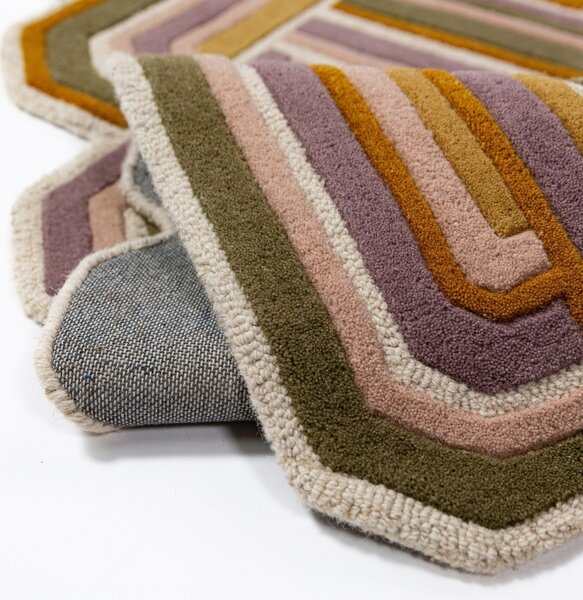 Covor Lattice Shaped Wool Lila 160x230 cm