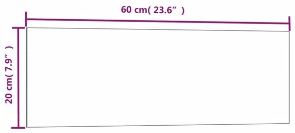 VidaXL Πίνακας Επιτοίχιος Μαγνητικός Μαύρος 60 x 20 εκ. Ψημένο Γυαλί