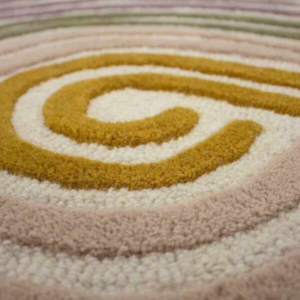 Covor Spiral Shaped Wool Verde 200x300 cm