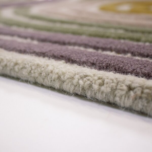 Covor Spiral Shaped Wool Verde 200x300 cm