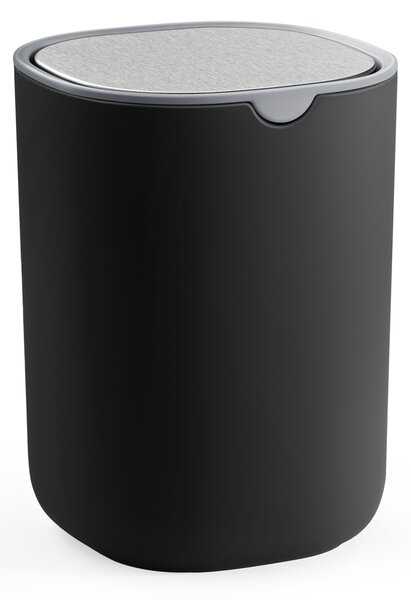 Mini Cos de gunoi pentru birou Parri, Negru, 11.6x11.6x15.8 cm