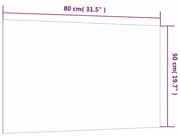 VidaXL Πίνακας Επιτοίχιος Μαγνητικός Λευκός 80 x 50 εκ. Ψημένο Γυαλί