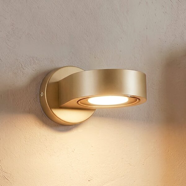 Argon Φωτιστικό τοίχου Lili, χρυσό, Ø 14 cm, GX53, Χρυσό / Ορείχαλκου, Διάδρομος, Μέταλλο, σύγχρονο