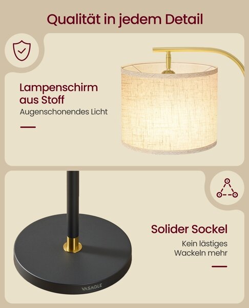 Lampadar Lusia, Negru, 54.2x30x176 cm