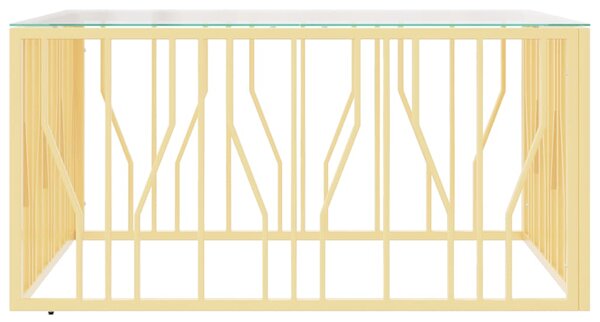 VidaXL Τραπέζι Σαλονιού 100x100x50 εκ. από Ανοξείδωτο Ατσάλι και Γυαλί