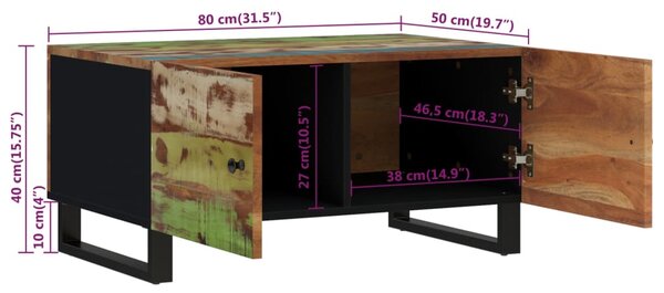 VidaXL Τραπεζάκι Σαλονιού 80x50x40 εκ. Μασίφ Ανακυκλ. & Επεξ. Ξύλο