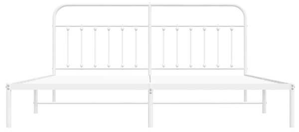 VidaXL Πλαίσιο Κρεβατιού με Κεφαλάρι Λευκό 193 x 203 εκ. Μεταλλικό