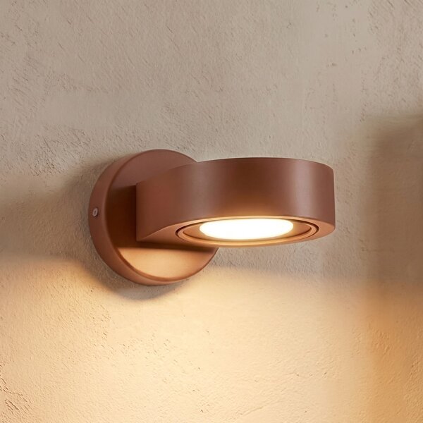 Argon Επιτοίχιος προβολέας Lili, τερακότα, Ø 14 cm, GX53, Καφέ / Σκουριάς, Διάδρομος, Μέταλλο, σύγχρονο