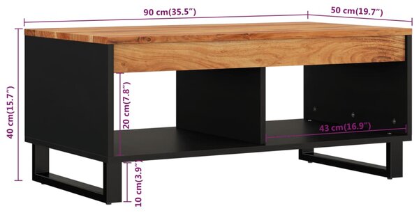 VidaXL Τραπεζάκι Σαλονιού 90 x 50 x 40 εκ. από Μασίφ Ξύλο Ακακίας