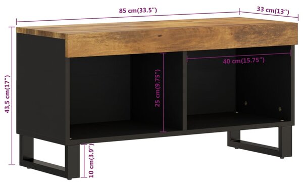 VidaXL Έπιπλο Τηλεόρασης 85 x 33 x 43,5 εκ. από Μασίφ Ξύλο Μάνγκο