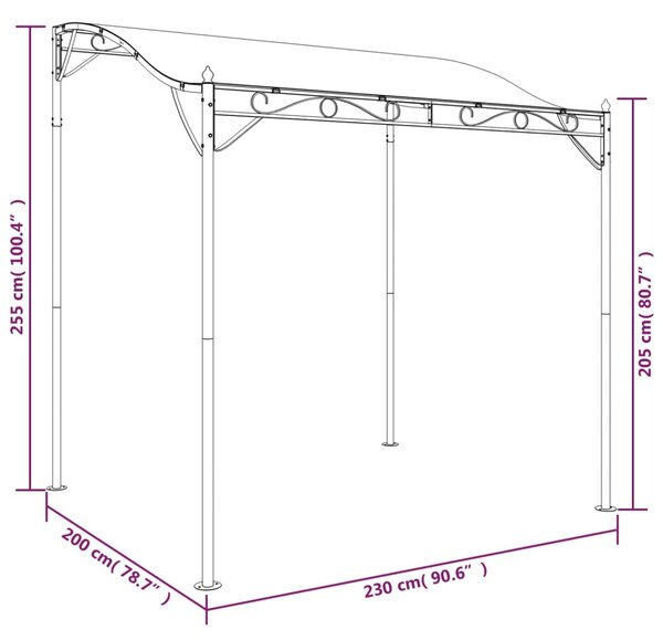 VidaXL Τέντα Ανθρακί 2 x 2,3 μ. 180 γρ./μ² από Ύφασμα και Ατσάλι