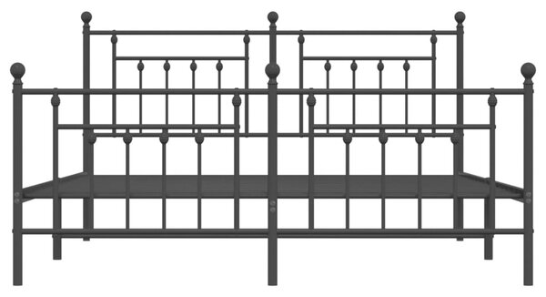 VidaXL Πλαίσιο Κρεβατιού Χωρ. Στρώμα&Ποδαρικό Μαύρο 160x200εκ. Μέταλλο