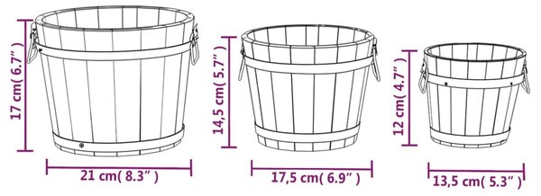 VidaXL Ζαρντινιέρα Σετ 3 Τεμαχίων από Μασίφ Ξύλο Ελάτης