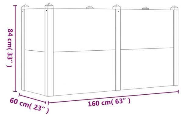 VidaXL Ζαρντινιέρα Υπερυψωμένη 160 x 60 x 84 εκ. Μασίφ Ξύλο Ακακίας